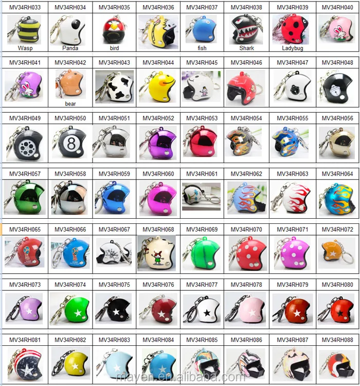 34RH Helmet keychain list1