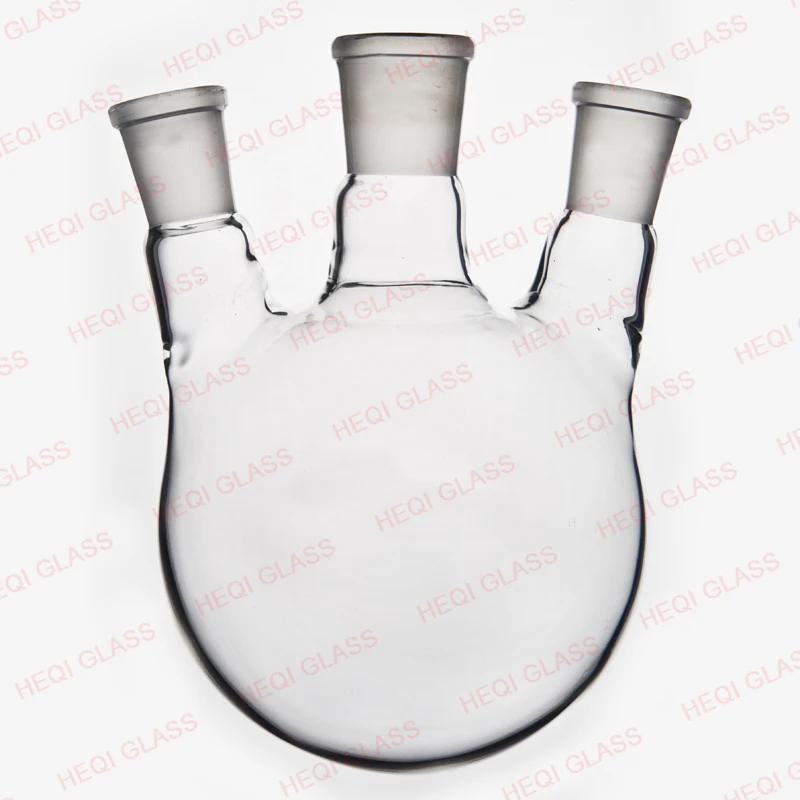 实验室玻璃器皿圆底 2 颈部石英烧瓶