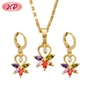 Popular fashion new models girl plated earring jewelry sets for turkish gold jewellery designs