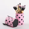 10pcs Pink Dot Makeup Brush Set with Brush Holder Custom Logo Makeup brush