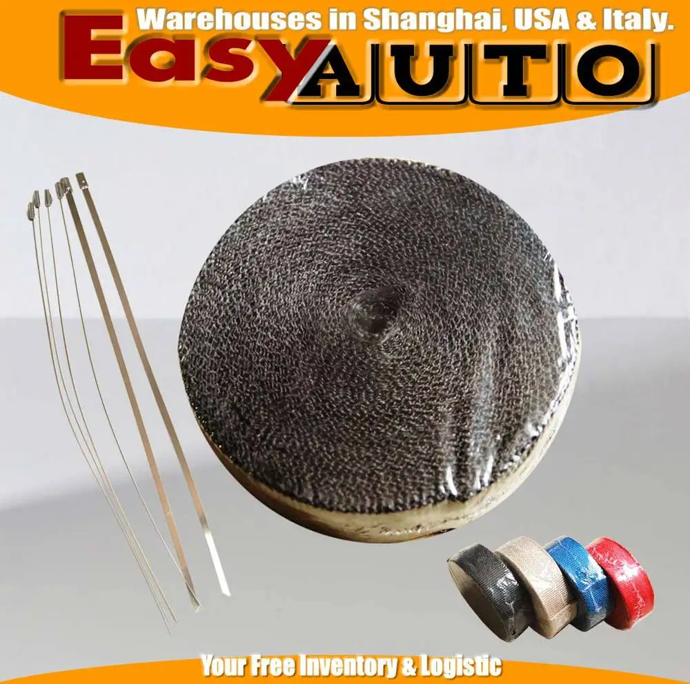 2"x 50' Premium Exhaust Heat Wrap Manifold Wrap Titanium Lava Fiber