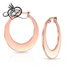 Flat Hoop Rose Gold Plated Stainless Steel Earrings