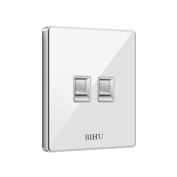 Rj45 Universal Double Network Data Wall Socket Faceplate For Computer