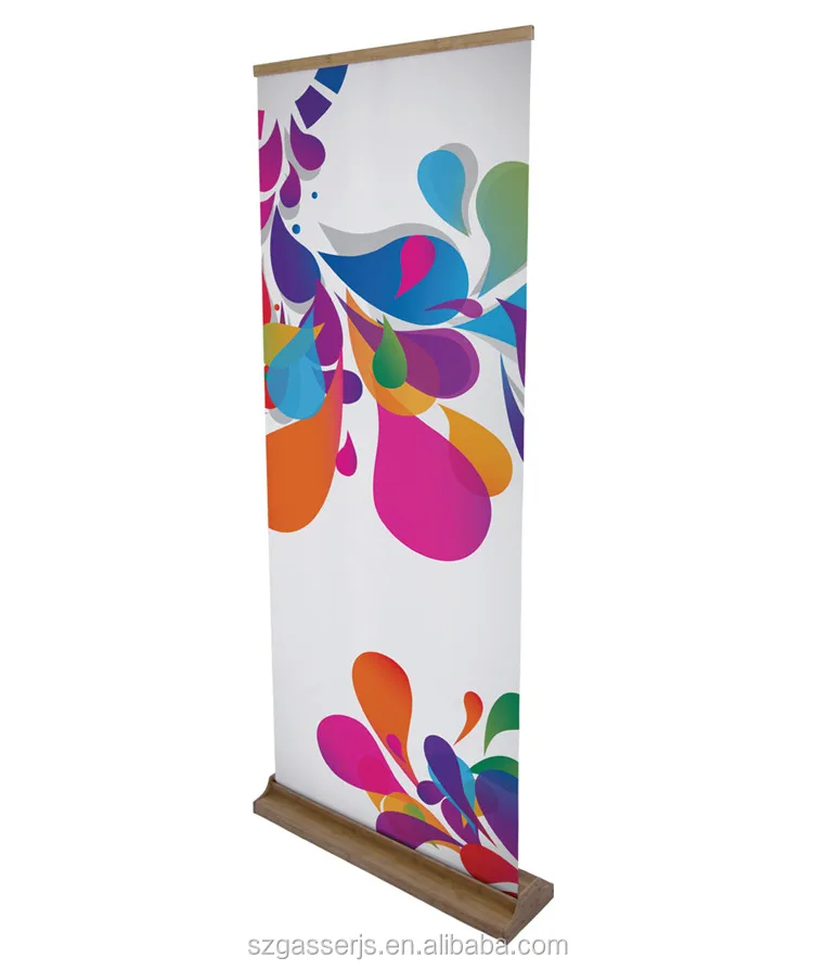 Wood Roll Up Horizontal Banner Stand 80*200 Cm Bamboo Stand Banner With Printing Buy Bamboo