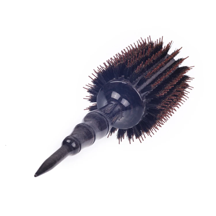 EUREKA 28044-55PA-B Engraved Wooden Bristle Round Hair Brush UV Painting on Surface Barrel Brush