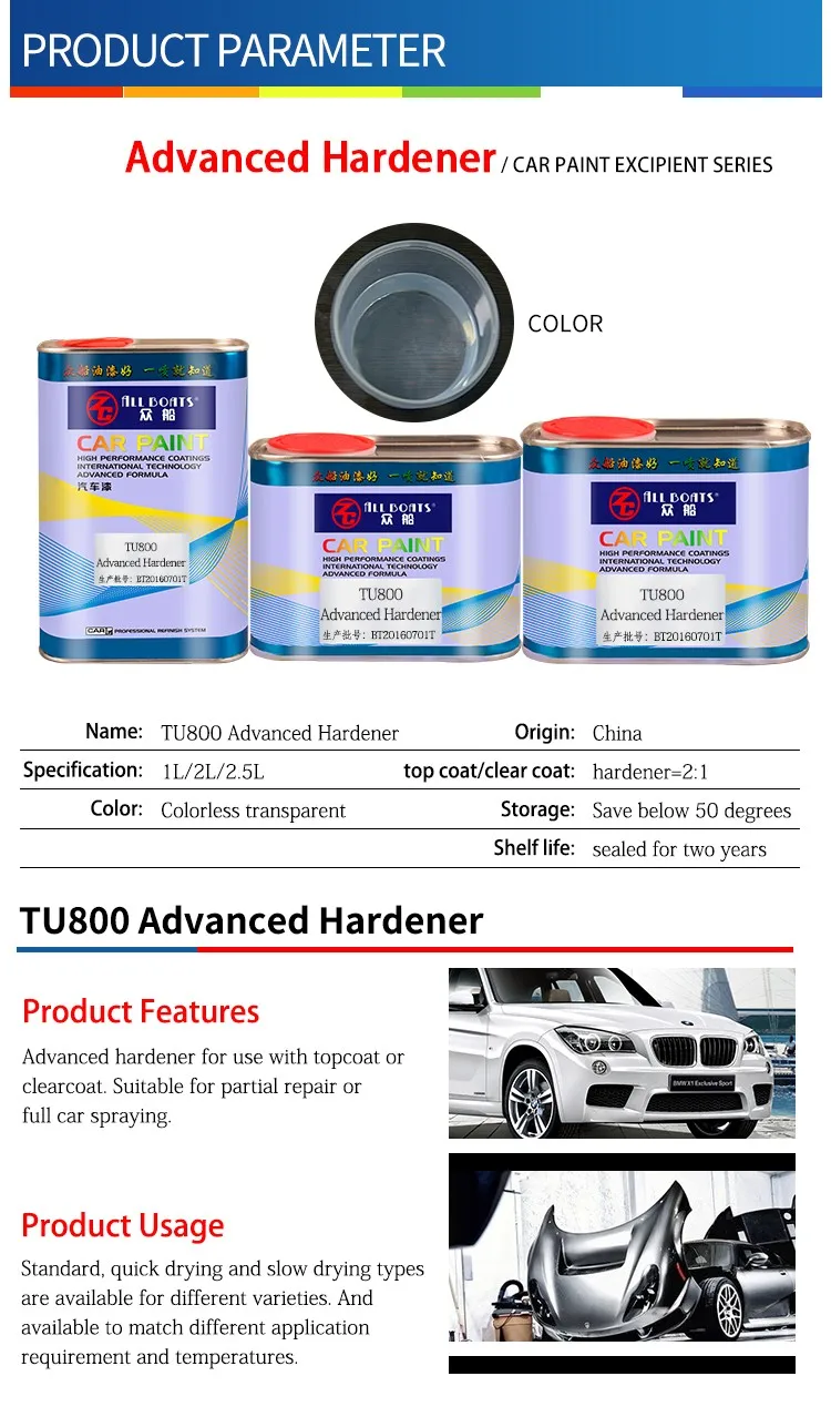 2k Top Coating Paint Clearcoat Curing Agent Two Component Hardener Car ...