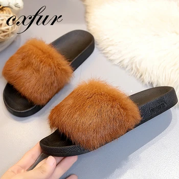 real rabbit fur slippers