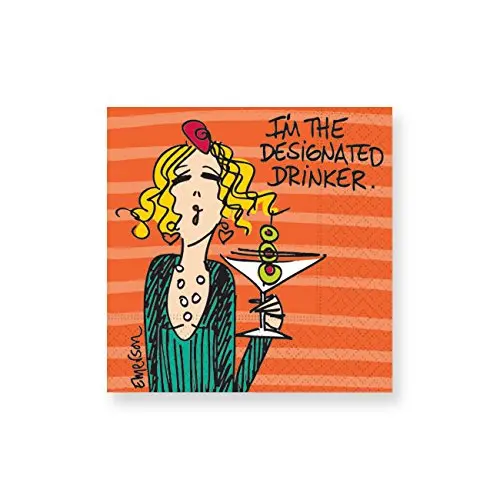 Design Design Designated Drinker Cocktail Napkins, Multicolor