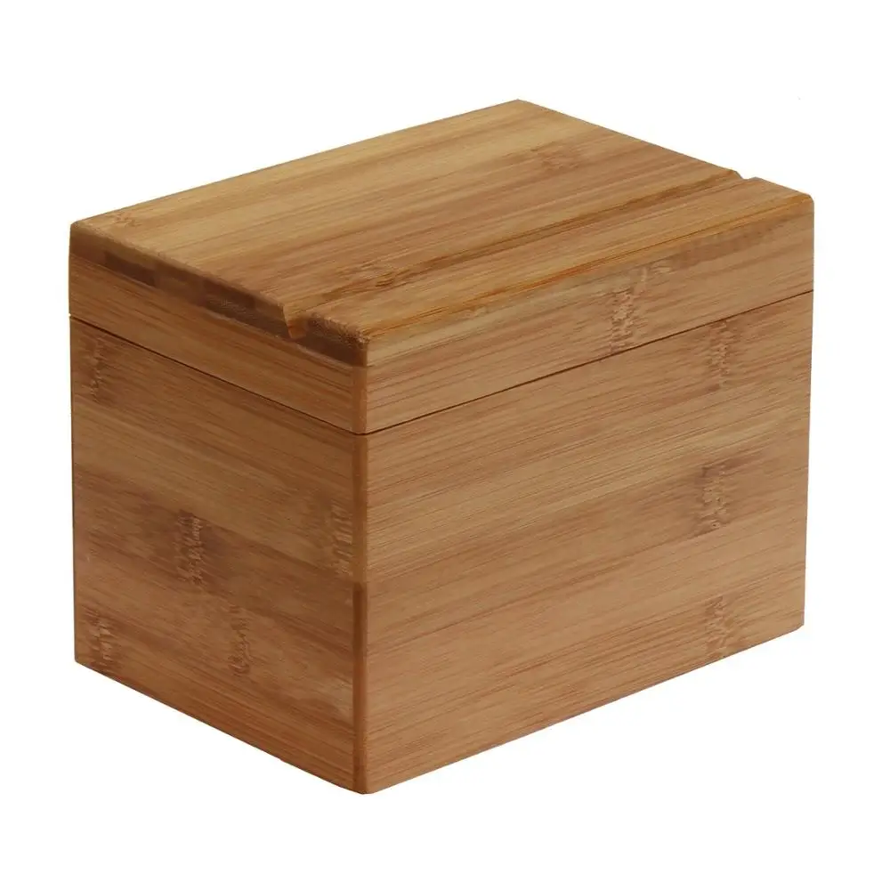 Wholesales Handmade Cheap Natural Bamboo Recipe Box With Divider Buy