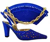 2018 Fashion Evening Shoes With Matching Bags Blue Ladies Dress Shoes