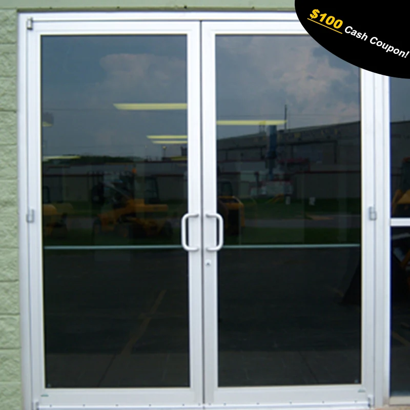 With Fixed Frame Aluminum Alloy Profile Double Glass Door For