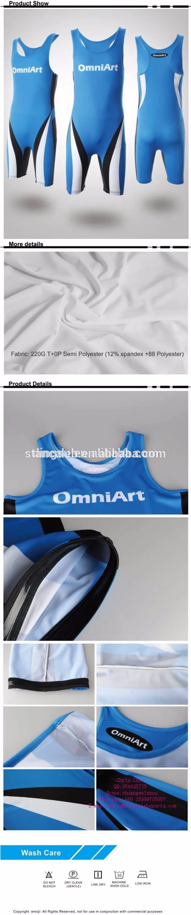 Stan Caleb latest reversible modified red blue wrestling singlets design