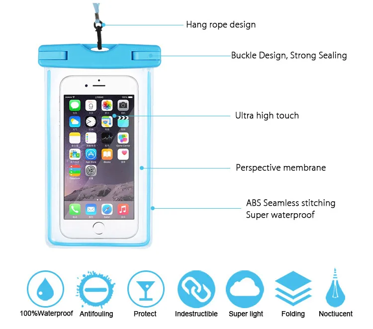 New Design Oem Promotional Plastic Pvc Scuba 100% Waterproof universal Mobile Cell Phone Pocket Pouch Dry Bag Wholesale |558