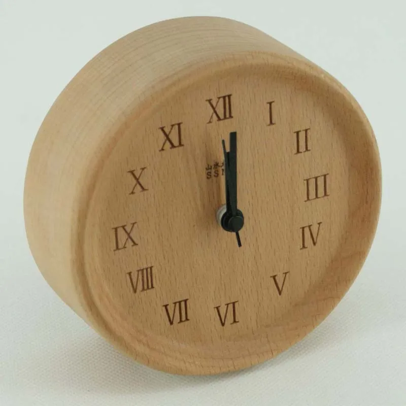 Handmade Wooden Digital Alarm Clock Antique Desk 2018 New Design Solid Table On