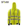 promotion high visibility reflective safety fleece hoodie sweatshirt for men roadway traffic warmer security workwear uniform