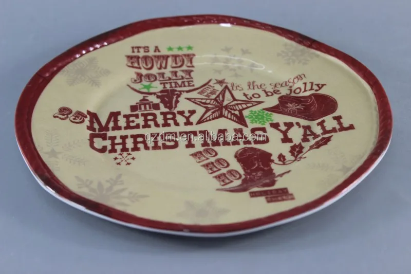 Rustic Melamine X'mas plate Melamine Strong plate
