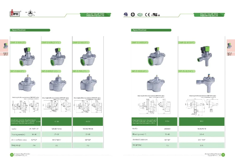 SBFEC industry pneumatic pulse jet valve for bag filter, View pneumatic