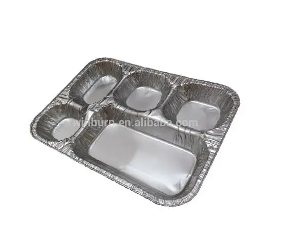
Food grade disposable aluminium foil container/ carryout lunch box/tray with Cardboard Lid 