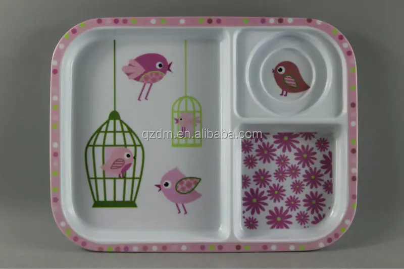 Kids 3 Section Square Plate