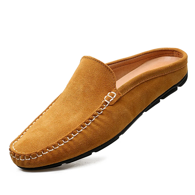 Men's Half Shoes Leather Slippers 