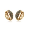 93415 Xuping hot selling simple shape gold jewelry micro pave turquoise fashion hoop earrings