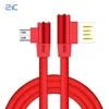 Double elbow design blind insertion computer to mobile phone game smart charging Braided Nylon Micro USB cable for Android