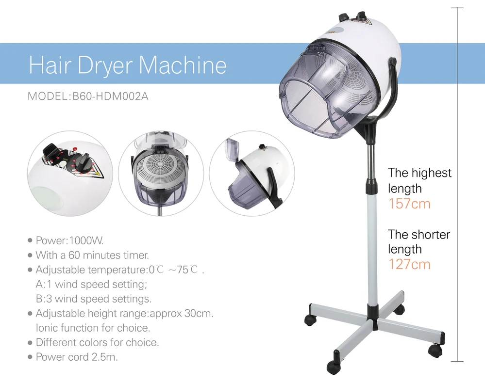 Timer.adjustable Temperature Professional Barber Hair Dryer Machine