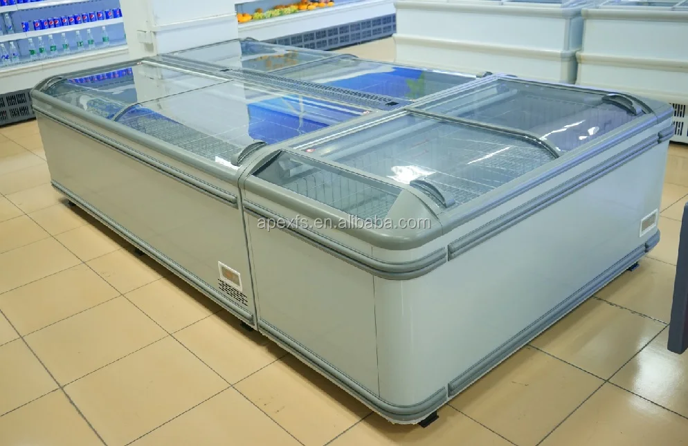 Venda quente de Temperatura Único AHT Freezer Vitrine, combinado