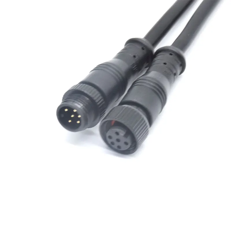 DC Power Cable Industrial LED Strip Connector Male Female Wire M12 Connector 4.2 mm 6 Pin Connecting Cable with waterproof IP67