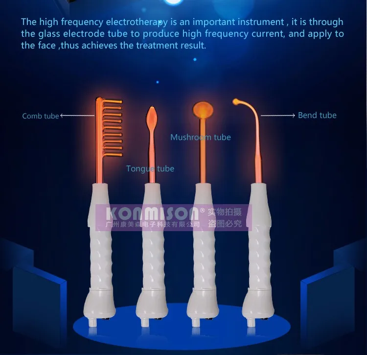 High Frequency Instrument With 4 Electrode Wands For Skin Rejuvenation