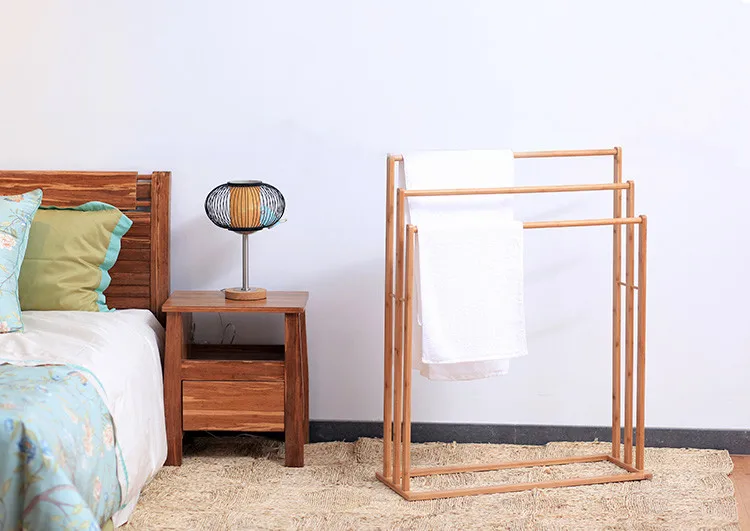 bamboo ladder towel rack