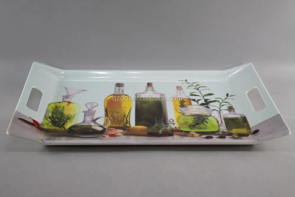 18"Melamine Serving Tray With handle, Restaurant tray