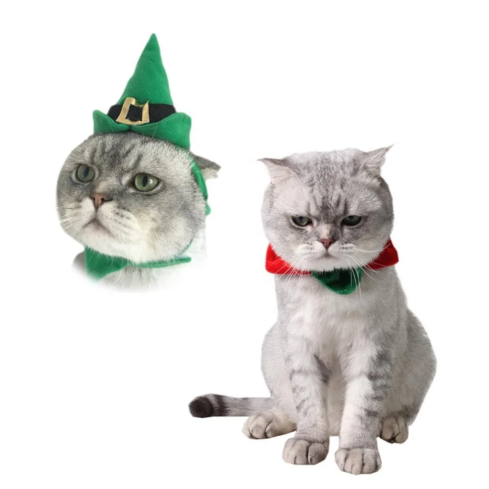 Chien Chat Chapeau De Carnaval Avec Bavoir Verte Drole Chapeau Pour Animaux De Compagnie Chat Fete De Noel Vetements Accessoires Chien Halloween Chapeaux Avec Echarpe Buy Chapeau De Festival De Chien Costume