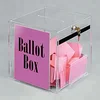 Black Cube Plastic Suggestion Box Plexiglas Raffle Drum Bin Acrylic Charity Case