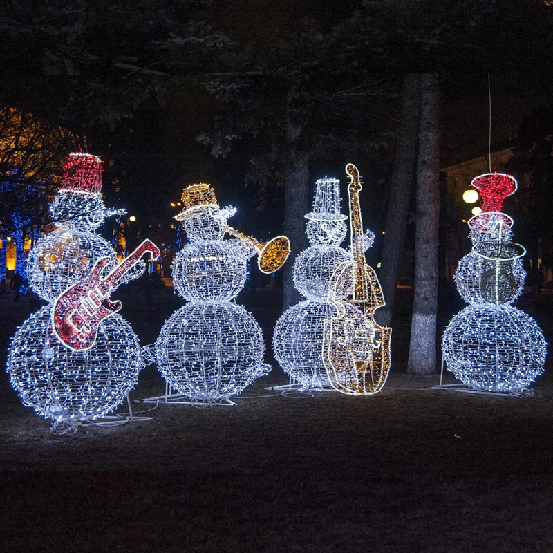Outdoor D Led Lighted Snowman Band Commercial Christmas Light Displays ...