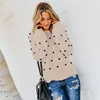2019 latest hot sell Women fashion 4 colors ladies sexy polka dot cute winter casual slim pull over sweater