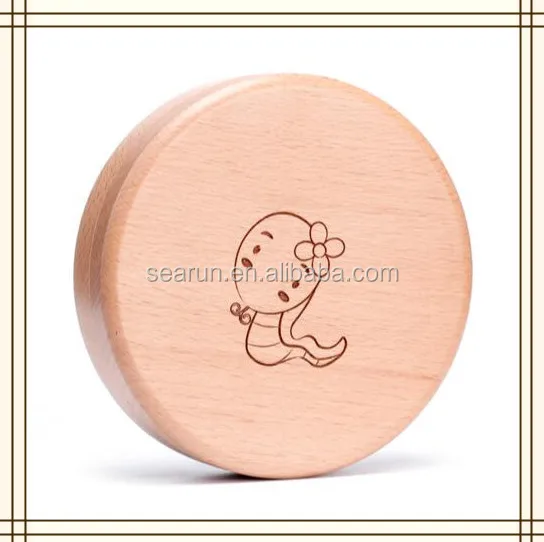 colorful dental baby wood tooth box for gift/mice children milk