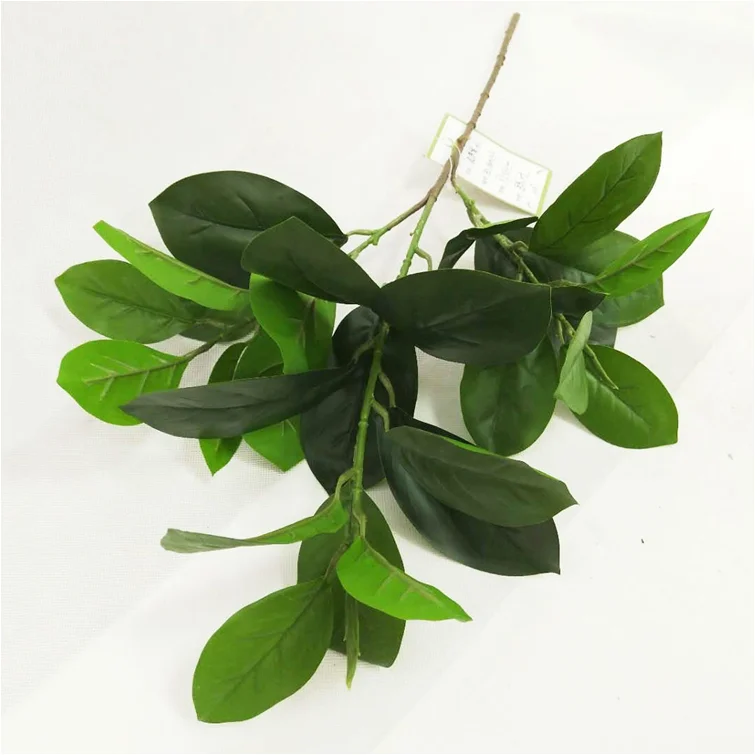 Artificial Real Touch Faux Jackfruit Tree Leaf Branches Stems Green