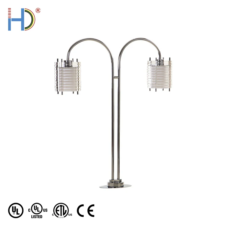 Fashion New Modern Bedside Polished Chrome Double Head Decorative Table lights