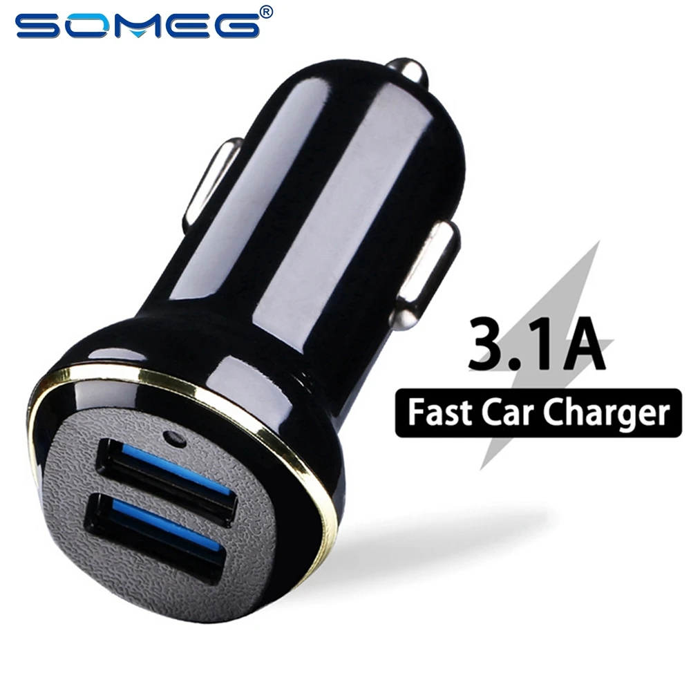 3.1a Fast Usb Car Charger For Iphone X Xr Xs Max Dual Port Usb Charger