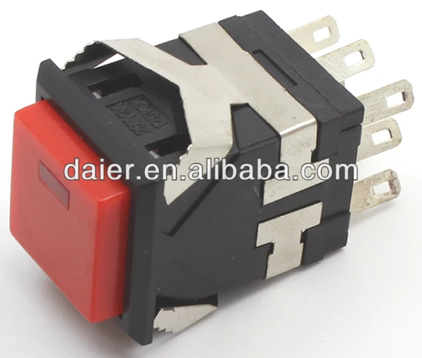 KD222 ON(ON) square LED push button switch, View square LED push