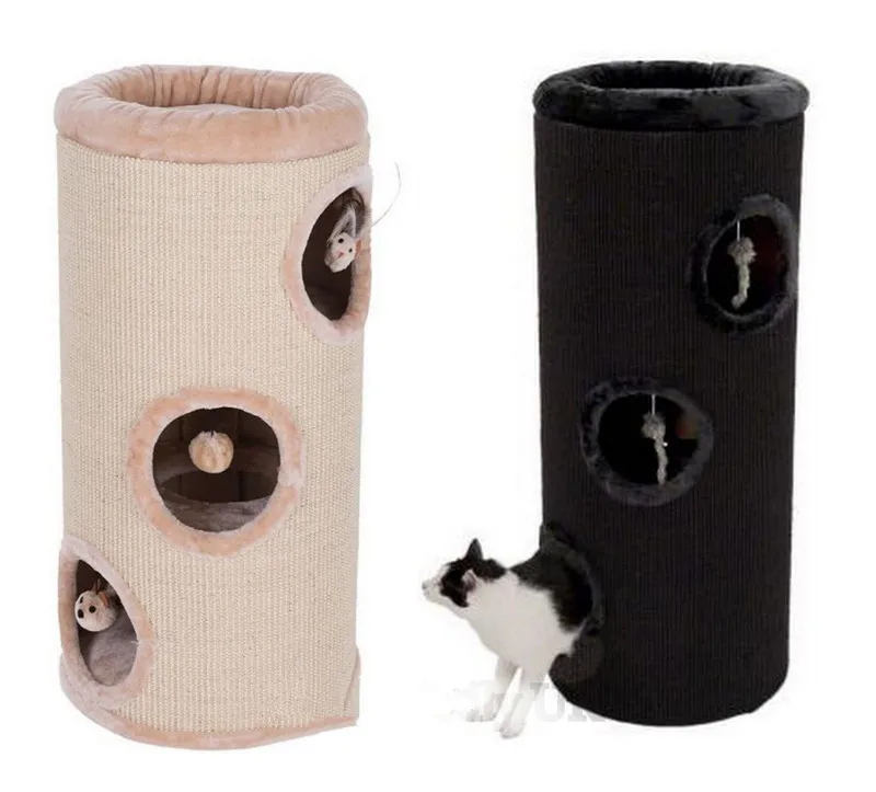 Cat Scratching Barrel Tree Post Bed House Scratcher Activity Toy Buy