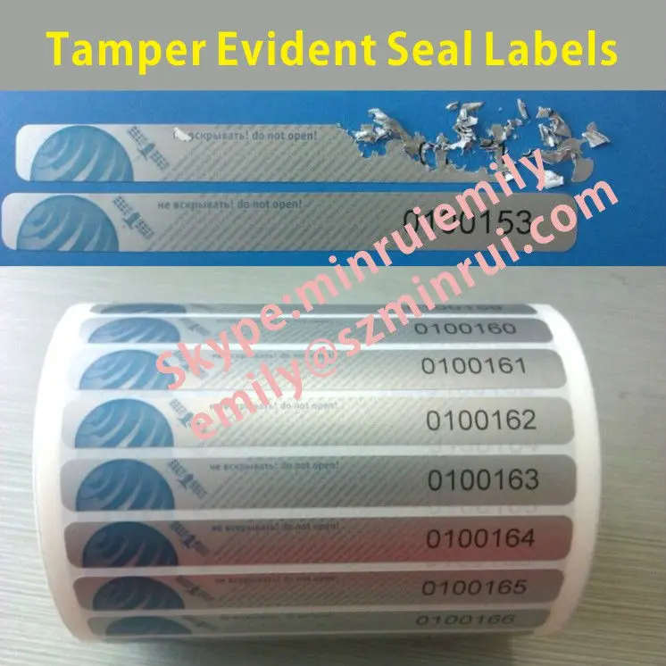 Custom Self Destructive Tamper Proof Seal Stickers For Bottles,Tamper