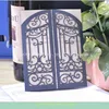 wrap&pocket gate wedding cards ,black laser cut wedding invitation card 2015