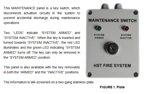 For Gas Extinguisher System Smart Maintenance Switch