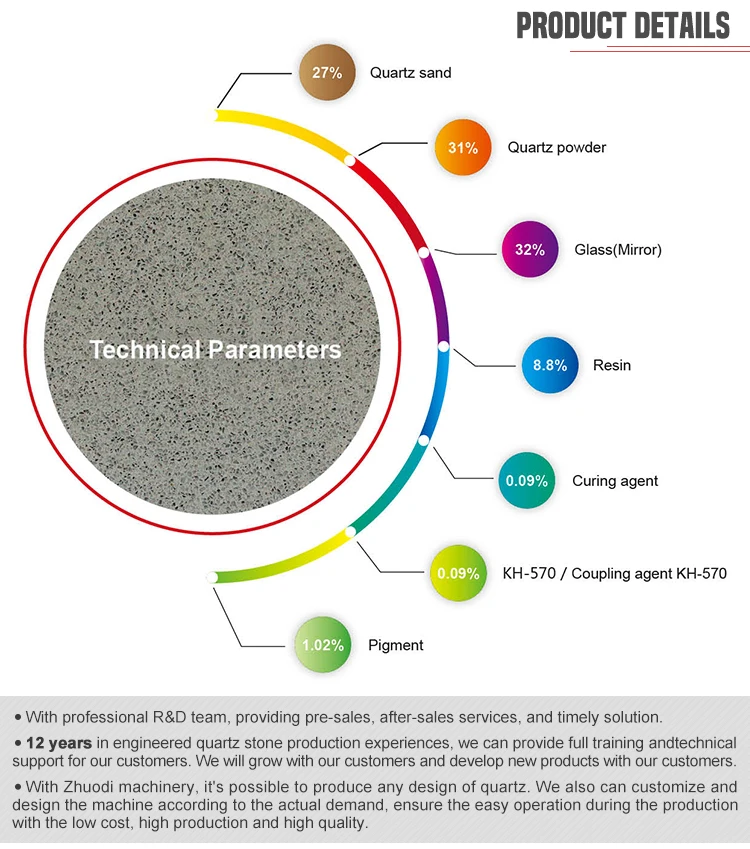 Quartz stone slab  making pressing production slabs machine