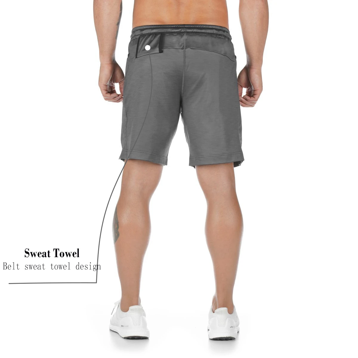 Mens 2 In 1 Active Running Shorts With Zipper Pockets Athletics