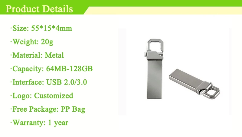 Waterproof Metal USB Flash Drive Customized Logo Pen Drive 4GB 8GB - ANKUX.COM