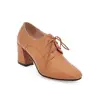 or11174h Chunky heel plus size boots women ladies boot shoes lace up