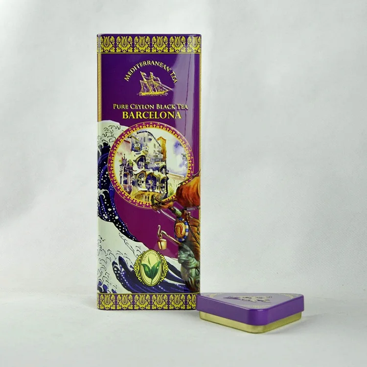 OEM Manufacturer Customized Wholesale Triangle Printed Tin Box For Health Care Products Triangle Packing box